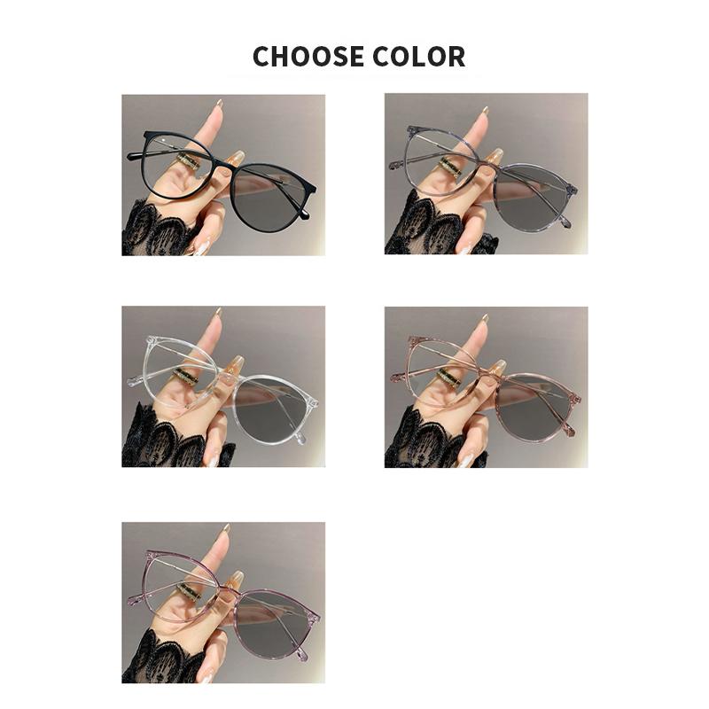 Xiaomi Round Photochromic Anti Blue Light Myopia Glasses Light Sensitive TR Metal Frame For Men Women 0 To ‑400 Diopters Home Office