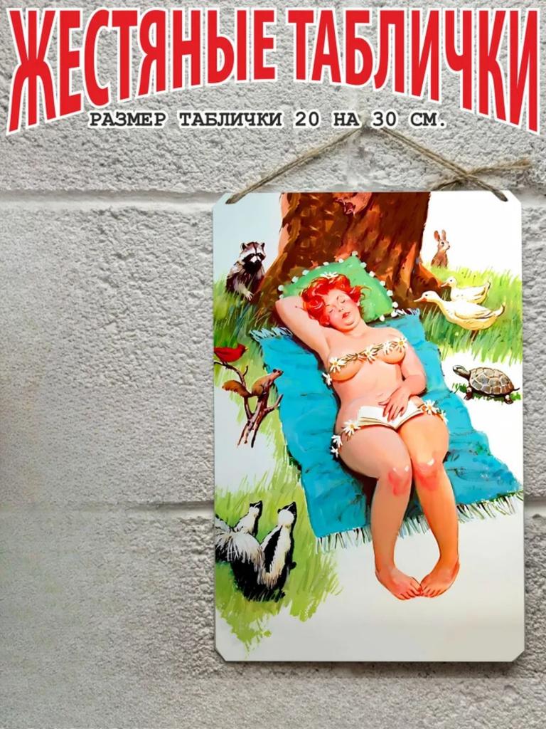 Hilda the Plus Size Pin Up Metal Poster 20x30cm, Vintage Retro Wall Art Decor