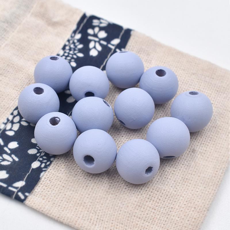 Hewood 16MM Matte Candy Color Round Wood Beads for DIY Jewelry Accessories