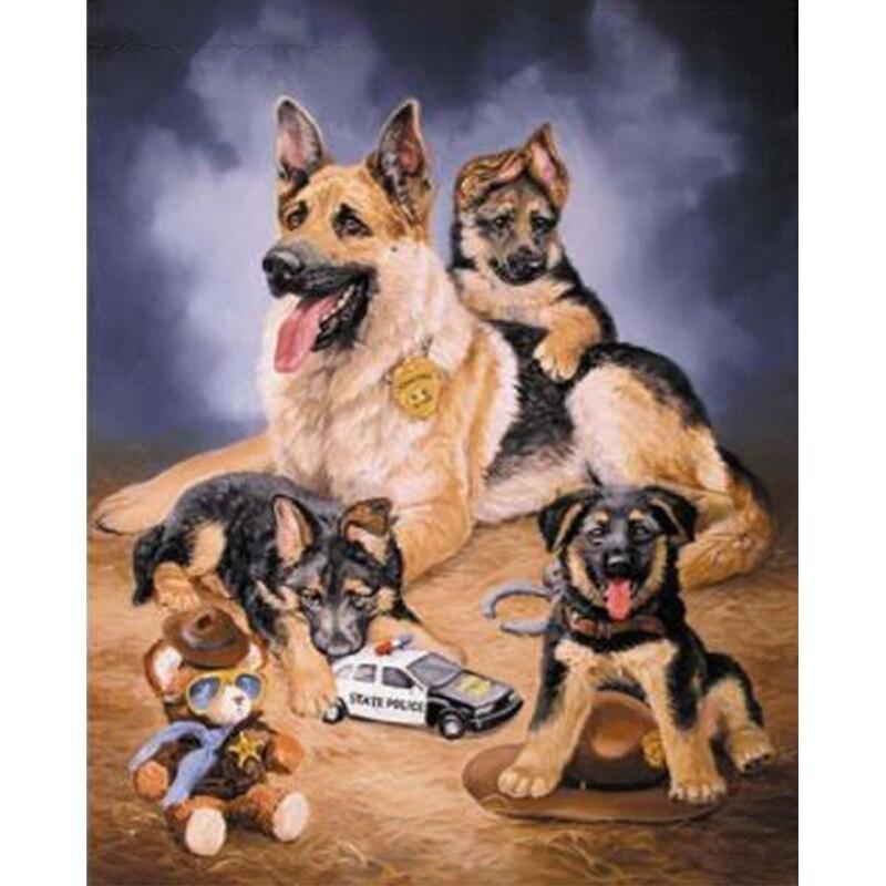 5D DIY Diamond Painting Cute Dog Diamond Embroidery Animal Scenery Cross Stitch Full Round Drill Home Decor Manual Gift