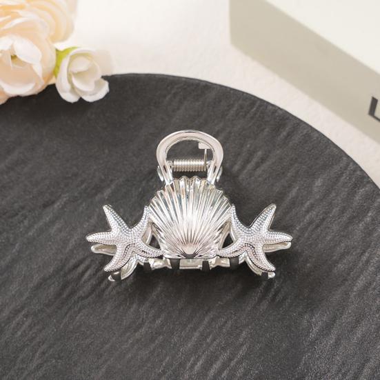 Hair Claw Oceanic Design Back Head Hair Clip with Shells Starfish Conch Pattern Multi-Purpose Hair Accessories