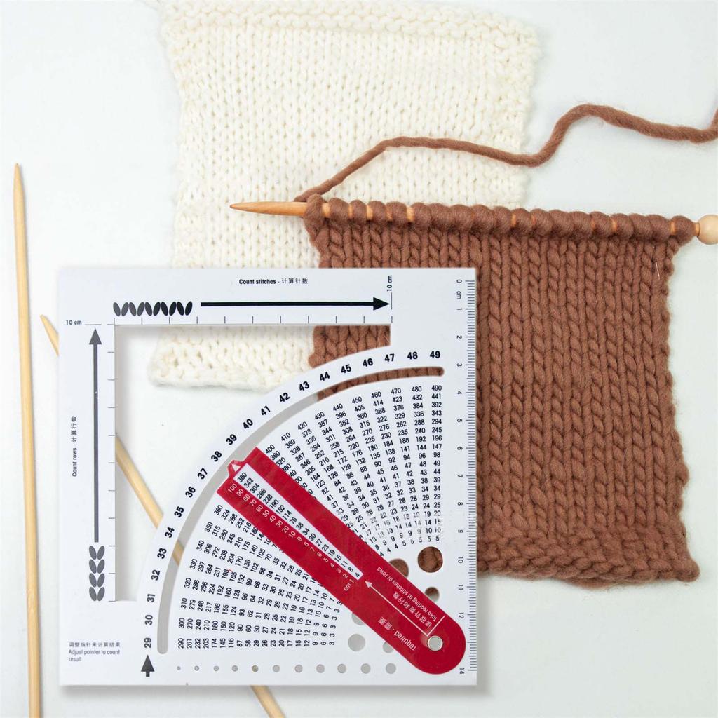 Knitting Gauge Converter Knitting Stitch Calculator Counting Frame Ruler Big Eye Needle Knitting Tool Sweater Crochet