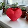 Durable 3D Printed Irregular Heart-Shaped Succulent Planter, Balcony Garden Desktop Decor Pot