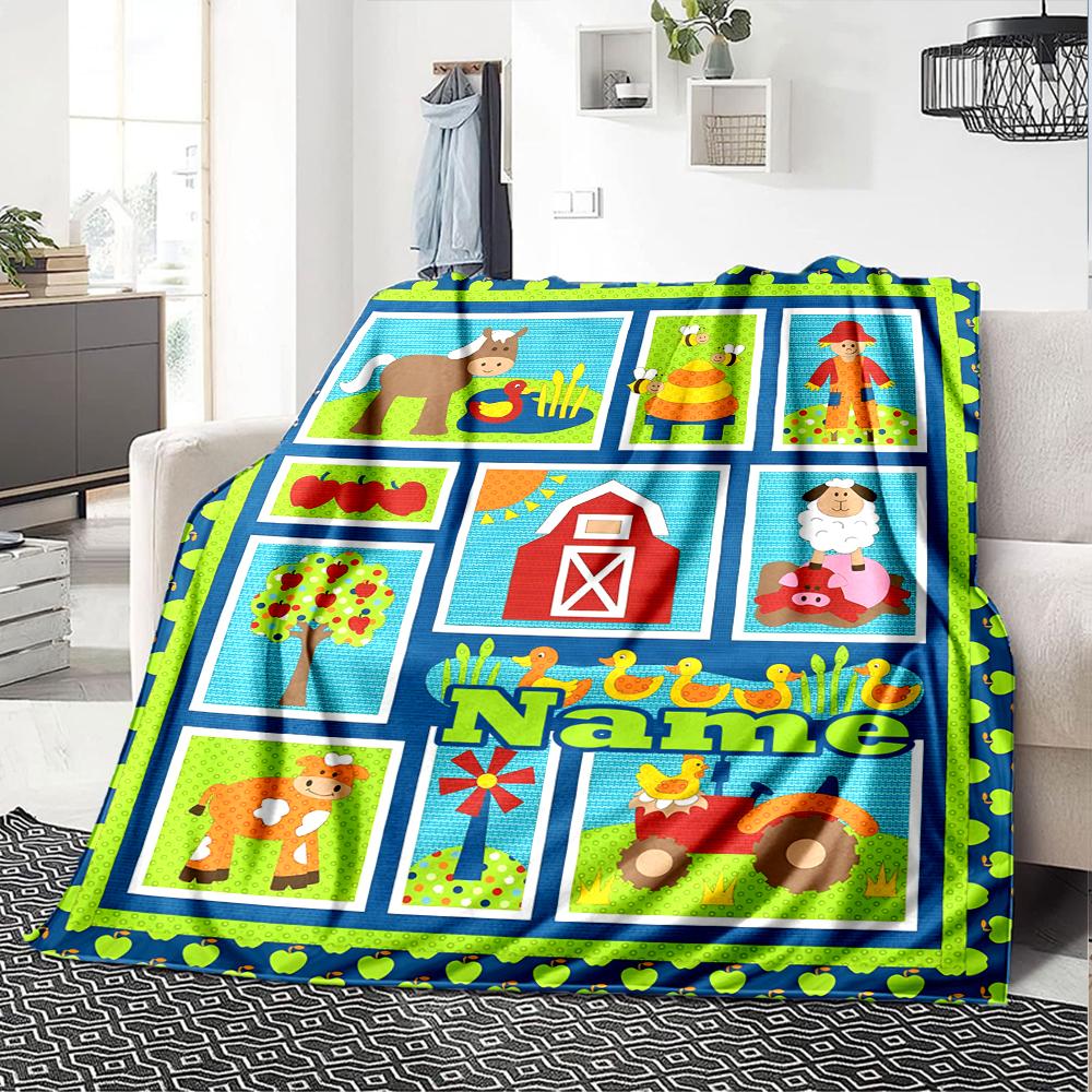 Custom Name Cute Cars Theme Printed Blanket - Perfect for Couch, Bed, Travel & Outdoor Use | Machine Washable, Cozy & Durable.
