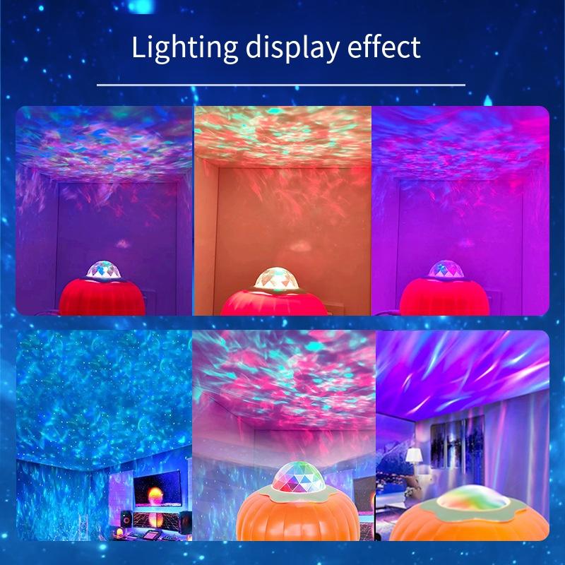 1PC Pumpkin Lamp Aurora Water Pattern Projection Ambient Light Wholesale Creative Cute Bedroom Led Night Light Usb Charging