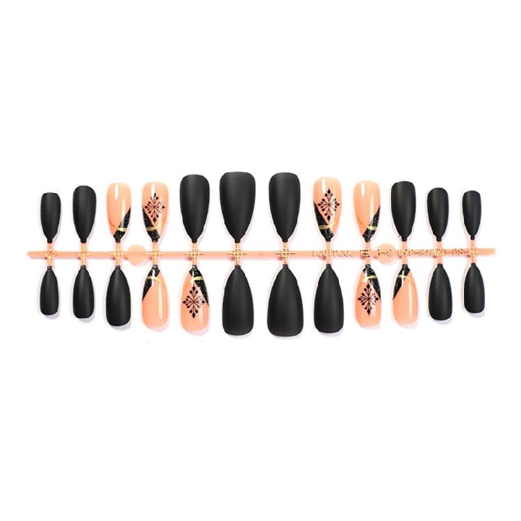 24x Christmas Artificial Nail Snowflake False Nail Glittering Press On Nail Full Cover Stick On Nail for Women