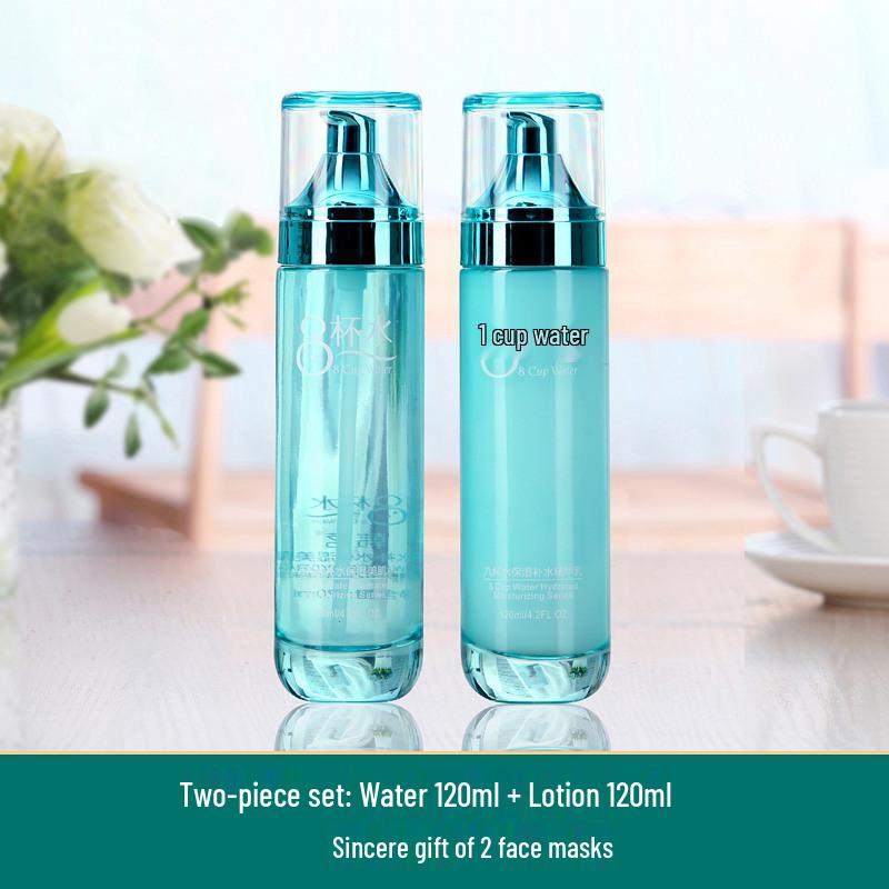 Eight Cups of Water Skincare Set (Toner & Emulsion) - Hydrating, Moisturizing, Plant-Based Cosmetics with Free Shipping.