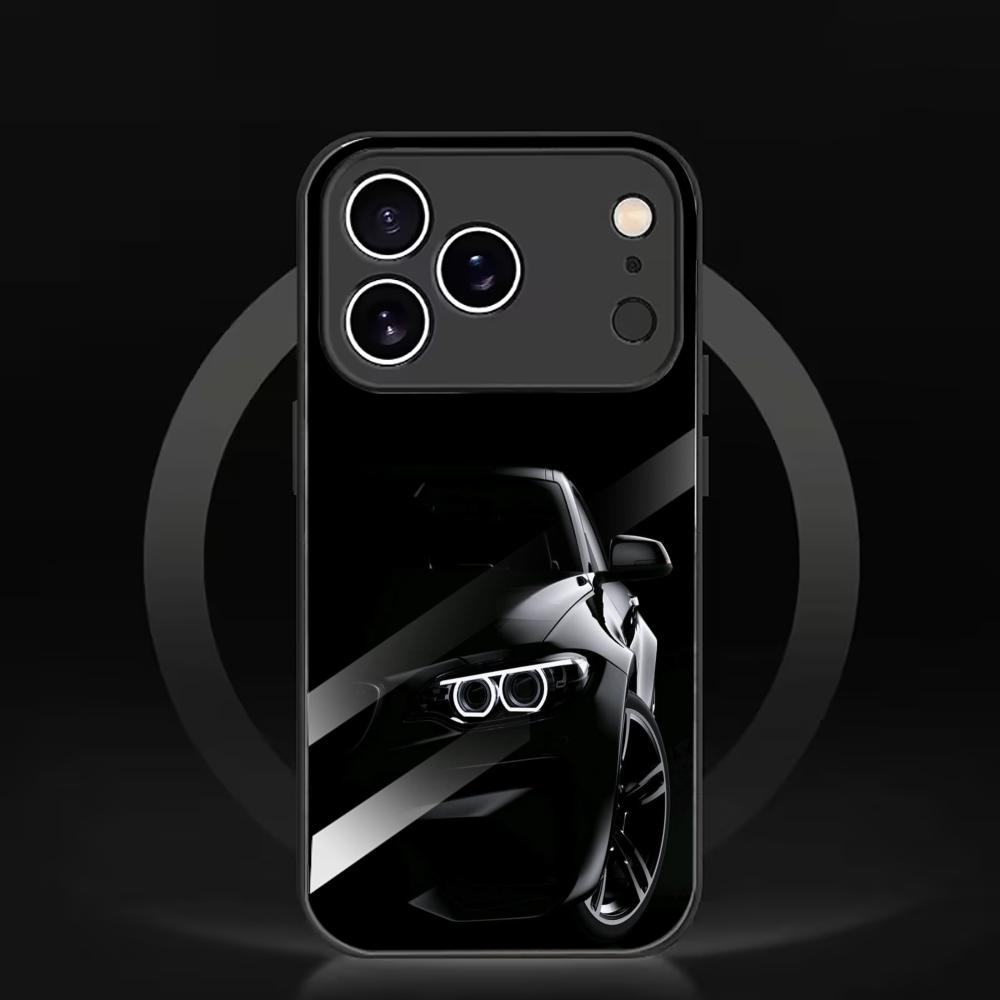 Edgy Sports Car Headlight Glass phone case mobile phones for iphone 17 pro max cover for iPhone 17 16 15 14 13 12 11pm Pro Plus