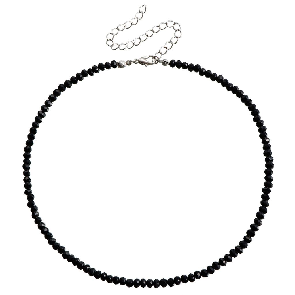 Niche design neck chain temperament white water flow pattern fritillary black tip imitation crystal light luxury high-end necklace women