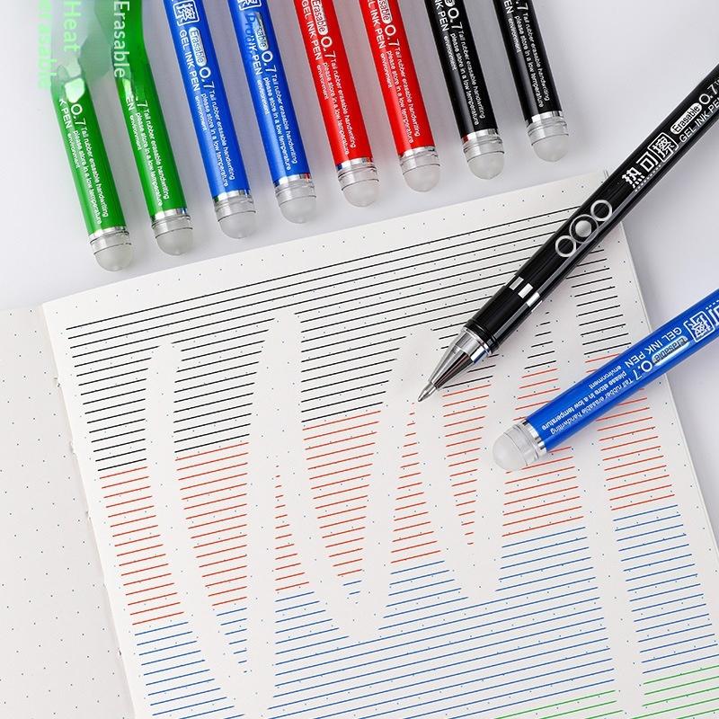 12Pcs Heat Erasable Pen Set 0.7Mm Erasable Gel Pens Bullet Nib Colored Gel Pen Smooth Writing School Office Stationery Supplies