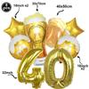 Oktoberfest Party Decorations Beer Banner Balloon 40th Cake Topper Number Balloon for German Beer Birthday Party Supplies Favors