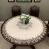 European Modern Fabric Lace Trim Hotel Restaurant Banquet Party Big Tablecloth Bedroom Balcony Small Round Table Cloth Tapete
