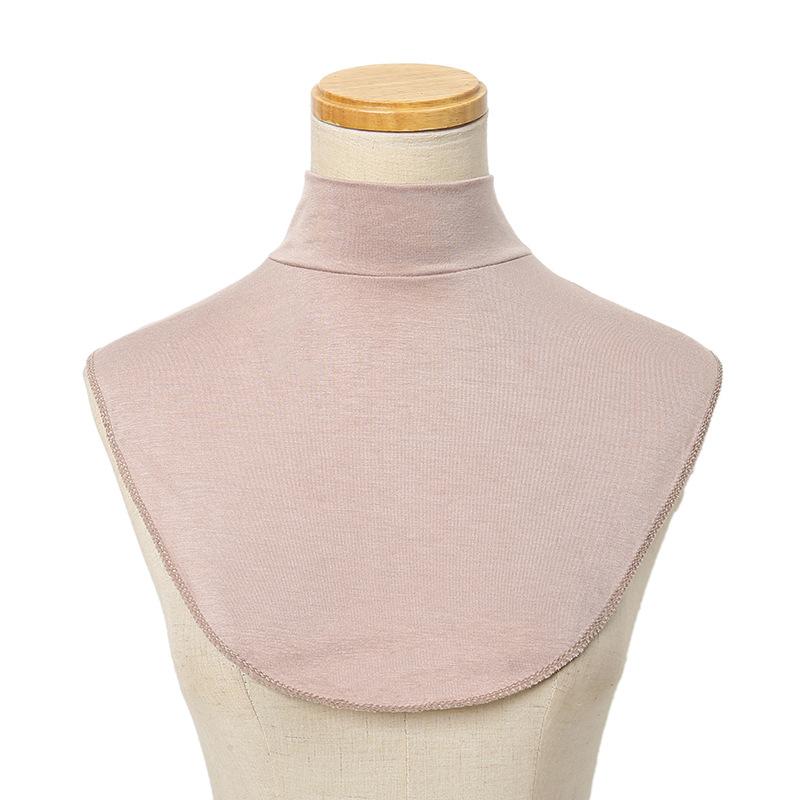 Muslim Hijab Neck Cover Fake Collar Turtleneck Neck for Women False Shirts Collar Cotton Jersey Plain Modal Turtleneck