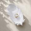 White Feather Jewelry Tray, Plaster Feather Trinket Dish, Decorative Wing Jewelry Dish for Earrings Necklaces Bracelets Dressing Table Decor