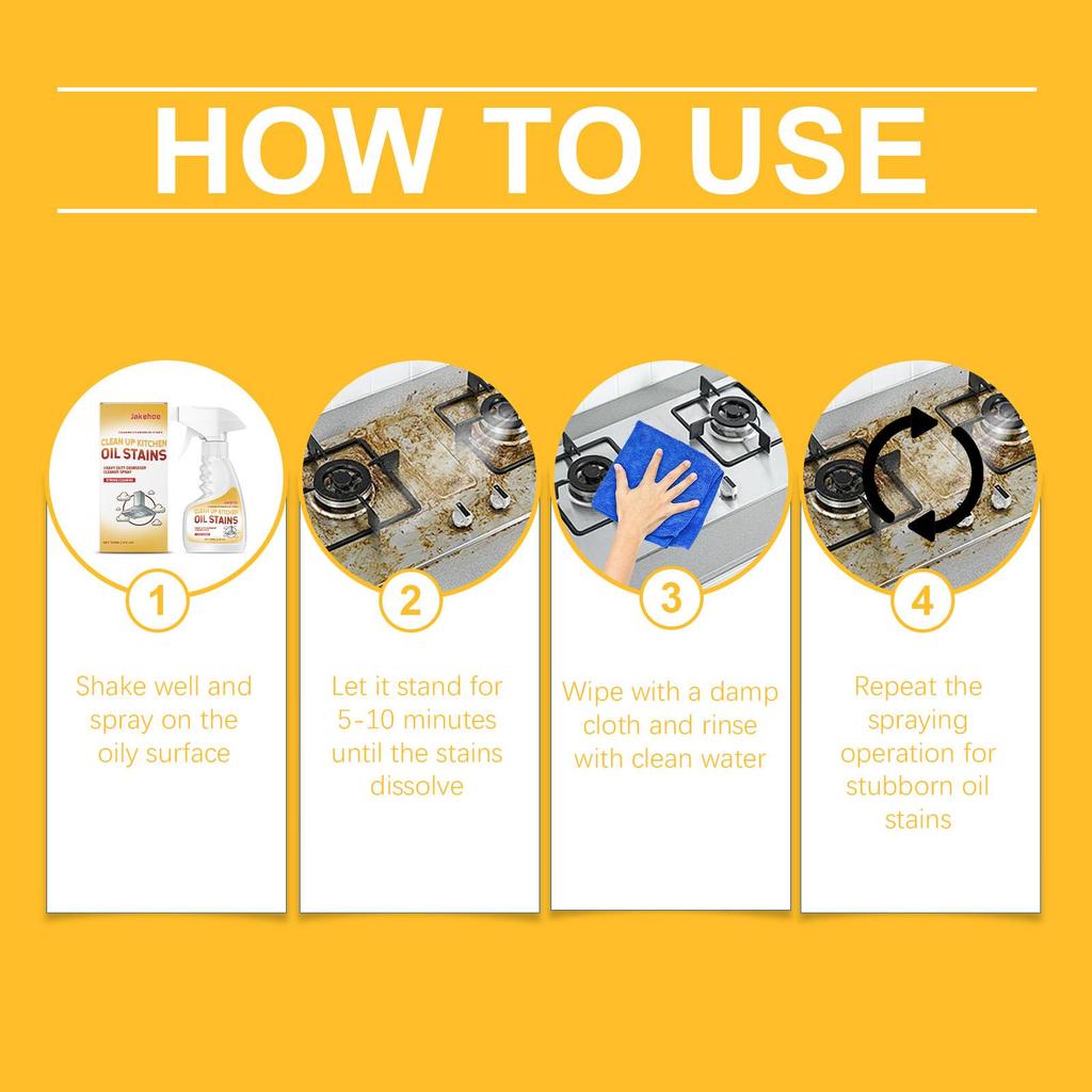 Kitchen Cleaner Powerful Grease Remover Powerful Kitchen Degreaser Oil Stain Cleaner for Grease Stove Oven Range Hood Utensils