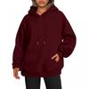 Übergroßer Kapuzenpullover mit tief angesetzten Schultern Damen Dick Casual Streetwear Langarm Lockerer Schnitt