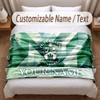 Hibernian FC Printed Flannel Blanket Custom Name Text Soft Warm Throw For Bedroom Holiday Gift