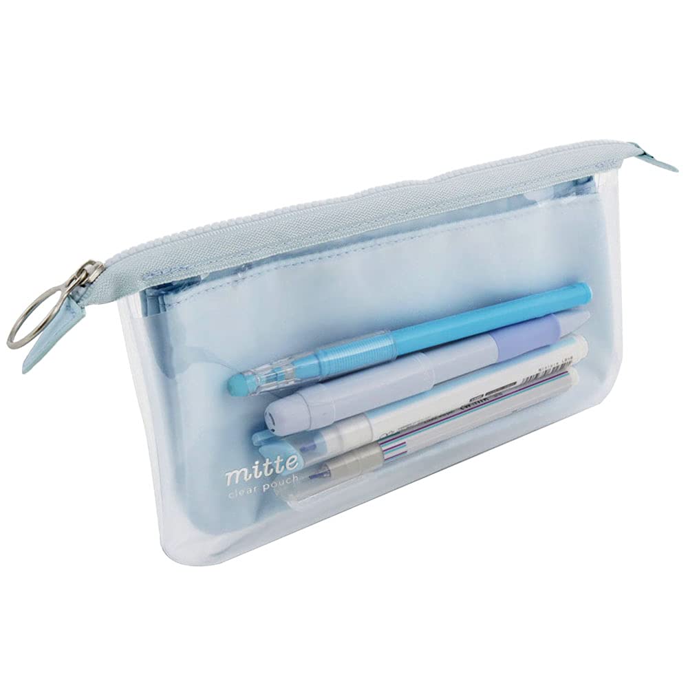 Sunstar Stationery Pen Case Clear Pouch Mitte Flat Light Blue S2314452
