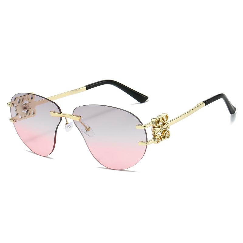 Oversized Pilot Sunglasses Men Trendy Fashion Vintage Rimless Brand Sun Glasses Women Outdoor Male Driving UV400 Eyewear