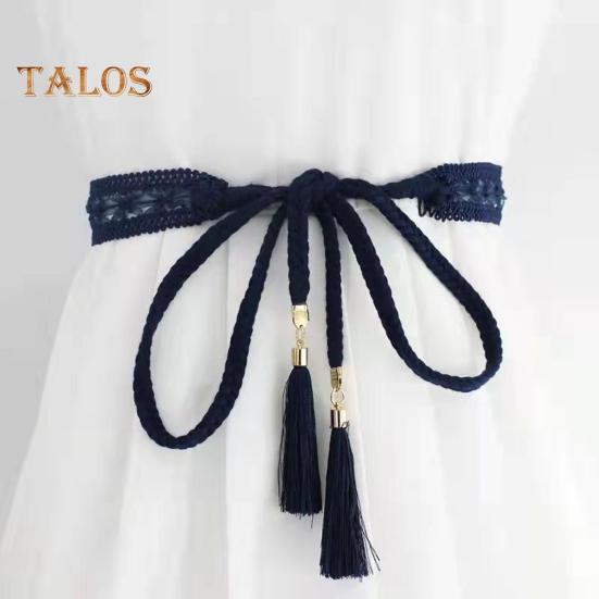 Kjolebelte for kvinner Flettet blonderdekorert duskende ende Midjebånd Ensfarget midjesnor Kostymetilbehør