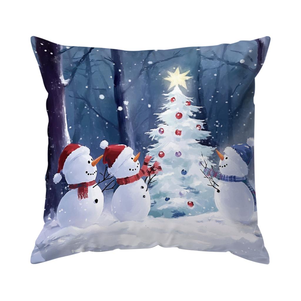 Retro Christmas Stylecushions Pillowcase Polyester Cushion Cover Throw Pillow Sofa Decoration Pillowcover Home Decor