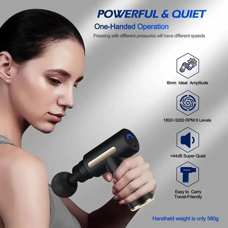 Bærbar Fascia Gun Deep Tissue Massasje Mini Lett og justerbar hastighet massasjeutstyr egnet for hele kroppen