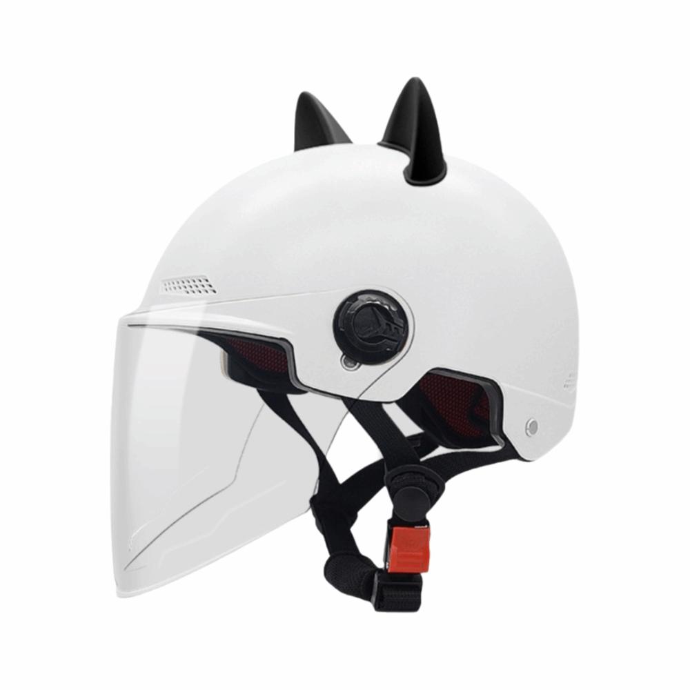 Casco Eléctrico Ajustable para Coche Decoración de Orejas de Gato Casco de Equitación Casco de Motocicleta Mujer
