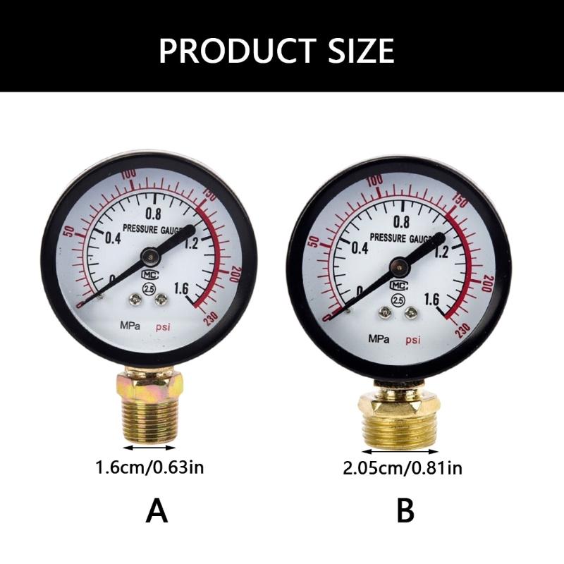 Professional Metal Pressure Meter Shockproof Radial Design with Clear Scale Display Radial Face  Gauges for Machinery