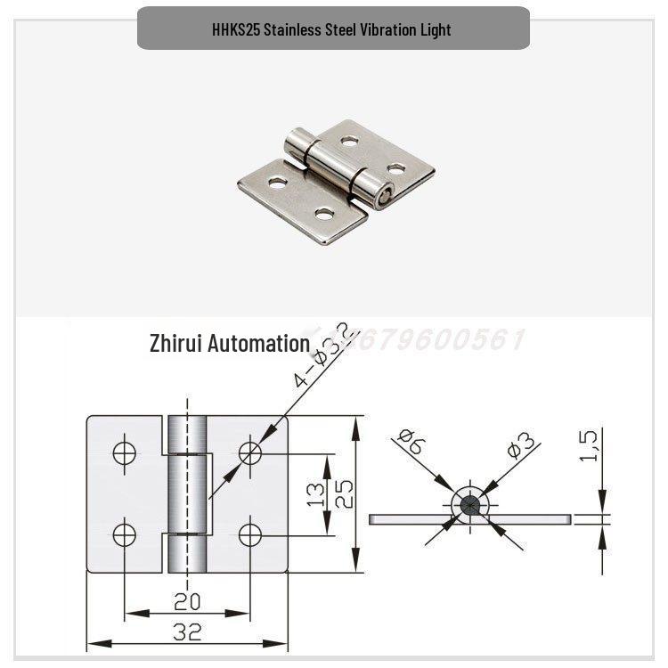 Stainless Steel Hinge 304: HHKS Series (25/30/40/50/65/75/90/100) C-HHKS/C-HHKSN. 40