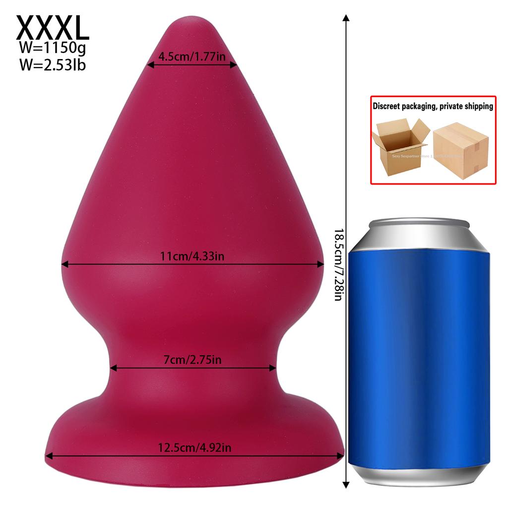Wearable Soft S-XXXL Hge Anal Plug Silicone Anal Dildo Suction Cup Big Butt Plug Anal Dilator 18+ Adult Anal Sex Toys for Women Men Anus Masturbator