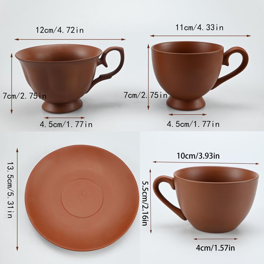 2 szt./zestaw Wysokiej klasy filiżanki do kawy i spodki, Wysokiej wartości ceramiczne kubki, Filiżanki do kawy Latte Art w stylu biznesowym, Ręcznie formowane filiżanki