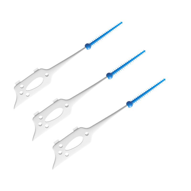 200 Pcs/Box Silicone Interdental Brushes Super Soft Dental Floss Toothpick Brush Between Teeth With Thread Oral Cleaning Tools