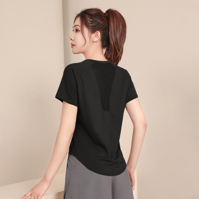 Conjunto Deportivo Transpirable de Secado Rápido para Mujer: Camiseta de Manga Corta y Pantalones Cortos para Correr para Pilates Yoga