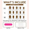30Pieces Fashionable Acrylic Nail With Handmade Floral Art And Waterproof Coating For Daily Wear Or Parties