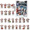 Cow Christmas Calendar 24 Days Cartoon Animal 2D Acrylic Hanging Ornaments Festive Countdown Calendar Christmas Tree Decorations