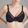 French Sexy Lace Bra Women's Large Size Underwear Ultra-thin Mesh Gathering Bra Europe and America