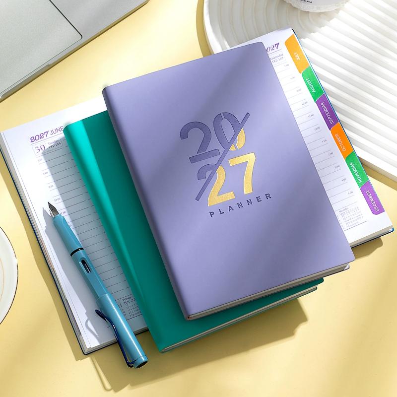 2027 English Work Schedule Planner Notepad Wear-resistant Thick Paper Efficiency Task List Notebook for Business Staff