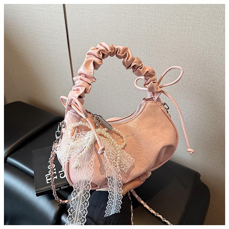 

Нишевый дизайн персонализированная трендовая сумка-мессенджер лето новая портативная сумка-полумесяц женская розовый