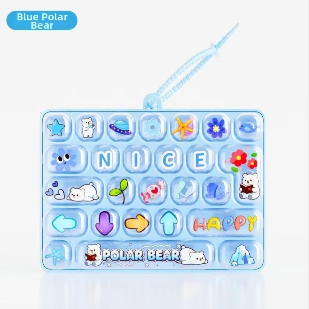 Clear Key Sounds Stress Relief Fidget Toy Cartoon Animal Patterns Bag Pendant Charm Gift Giving