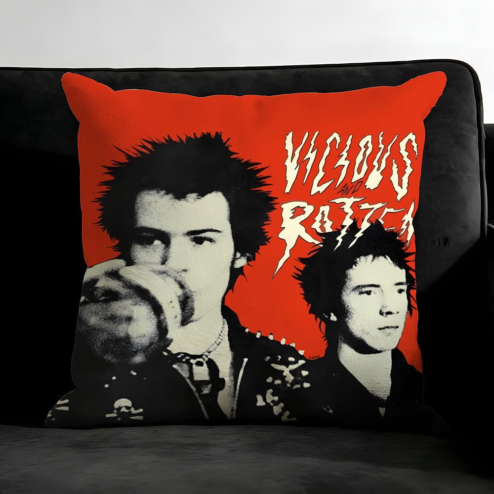 S-Sex Pistolss Band Cushion Cover Pillowcase Ultra Soft Skin Friendly Fabric Cloud Like Comfort & Concealed Zipper