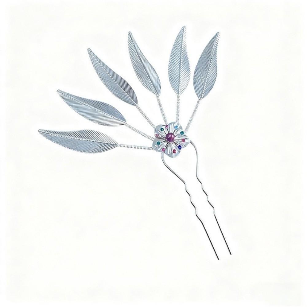 

Leaf Metal Hair Sticks Ethnic Style Headwear Fashion U Shape Hairpin Hair Accessories 08