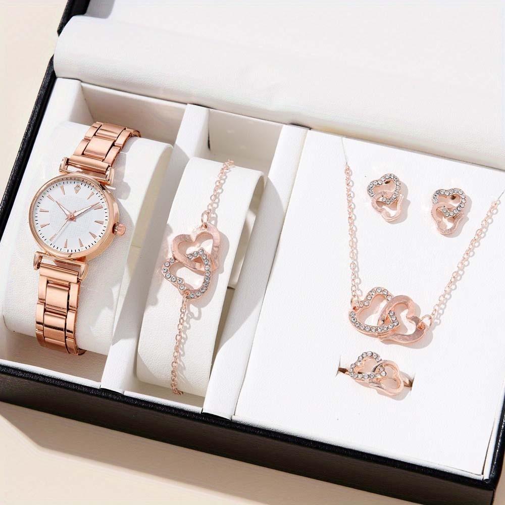 Elegant Zircon Jewelry Set: Round Six-Prong Bracelet, Ring, Necklace, and Earring Options