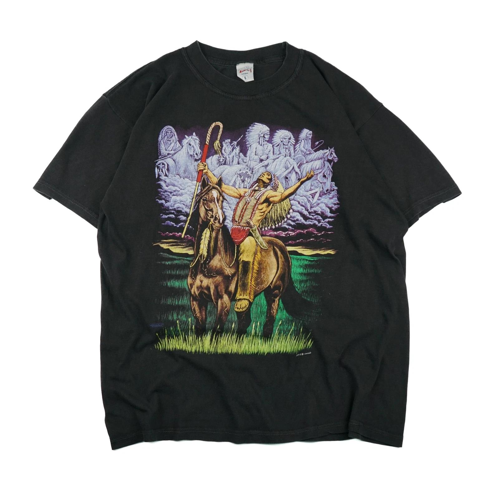 Vintage 1990s Native American And Mustang T-Shirt XL