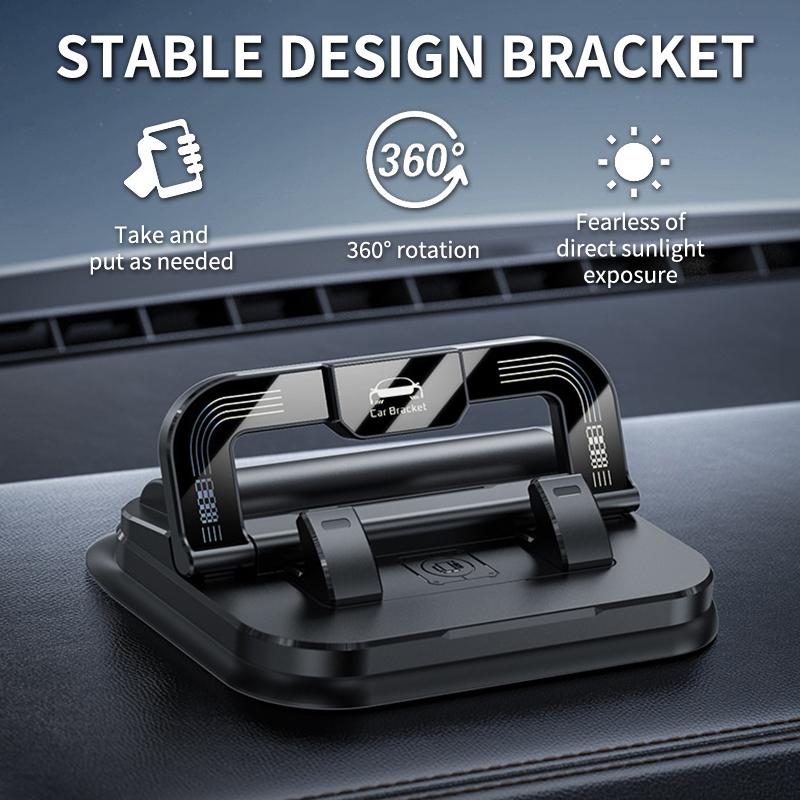Supporto Universale per Telefono da Auto 2 in 1 Rotazione a 360° con Targa Supporto per Cruscotto Facile Installazione Supporto per Telefono Cellulare per Veicolo