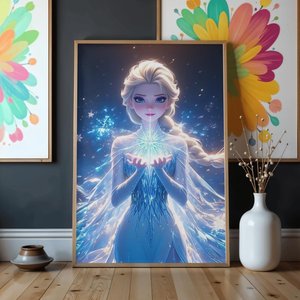 Obraz Do Malowania Po Numerach Z Ramą Elsa Kraina Lodu Disney 50X70 Cm