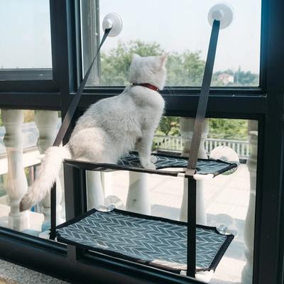 Cat Hammock Suction Cup Windowsill Cat Comfortable Hammock Summer Breathable Mesh Double Hanging Beds Pet Hammock