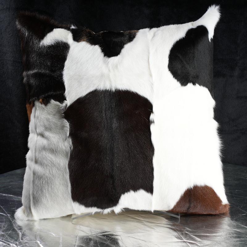 Plush Cow Print Pillowcase 50x50cm Double-sided Cushion Cover Artistic Color-block Throw Pillow Cover Home Decor