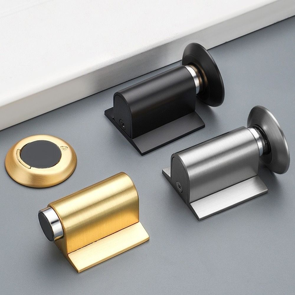 Anti-Collision Magnetic Door Stopper Windproof Design Heavy Duty Door Suction Holder Punch-Free Installation Floor Mounted