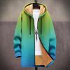 New Jacket Multi-colored Pattern Elements B1 Zipper Hooded Cardigan Thickened Winter Fleece Trendy Padded Clothes