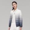 Autumn and Winter New Down Light Down Jacket Women's Stand-up Collar Hooded Gradual Change Color Large Size White Duck Down